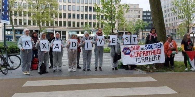 Belgian march against investment in Israeli settlements
