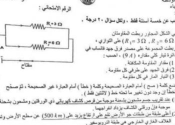 حل امتحان فيزياء للصف الثالث متوسط 2022 العراق