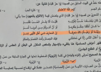 إجابات امتحان عربي مهارات توجيهي تكميلي 2022