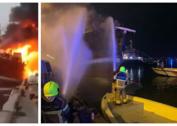 حقيقة أسباب حريق سفينة في دبي