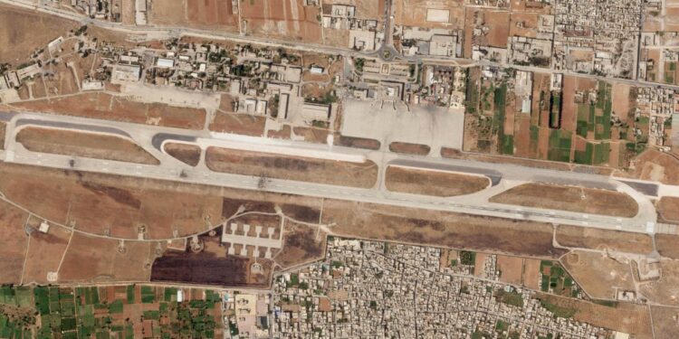 Satellite photos: Israeli attack damages the runway of the Syrian airport